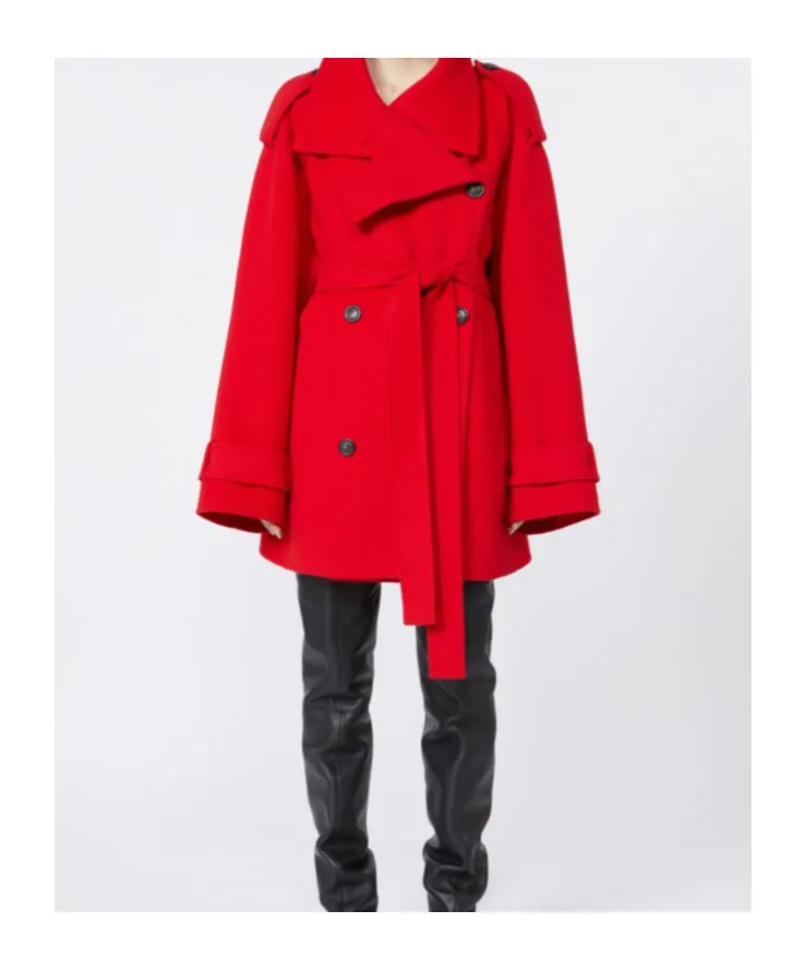 Double-Breasted Belted Coat