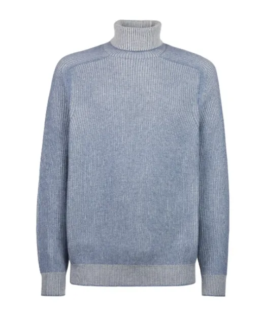 Roll Neck Ribbed Cashmere Jumper