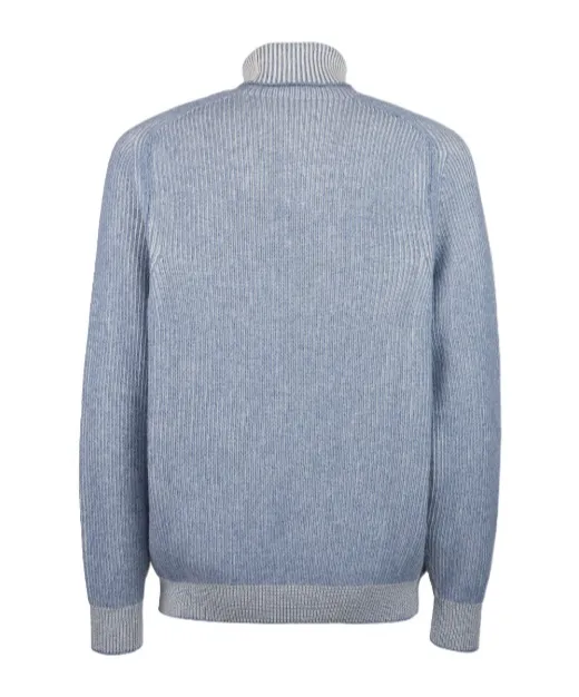 Roll Neck Ribbed Cashmere Jumper