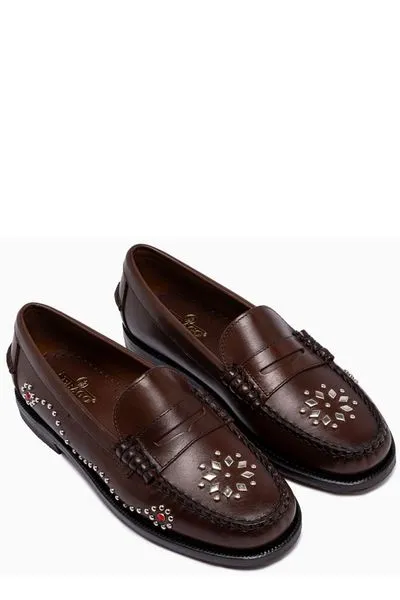 Dandette Studs Embellished Slip-On Loafers