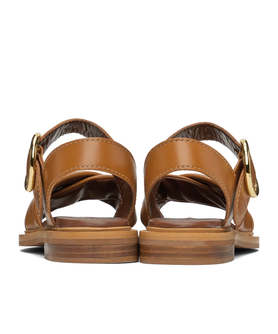 Lyna Cross-Strap Flat Sandals
