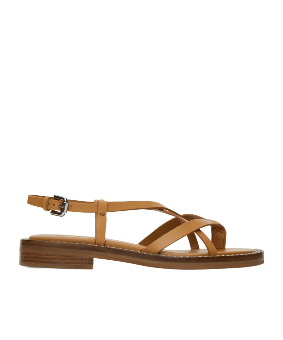Lynette Cross-Strap Flat Sandals
