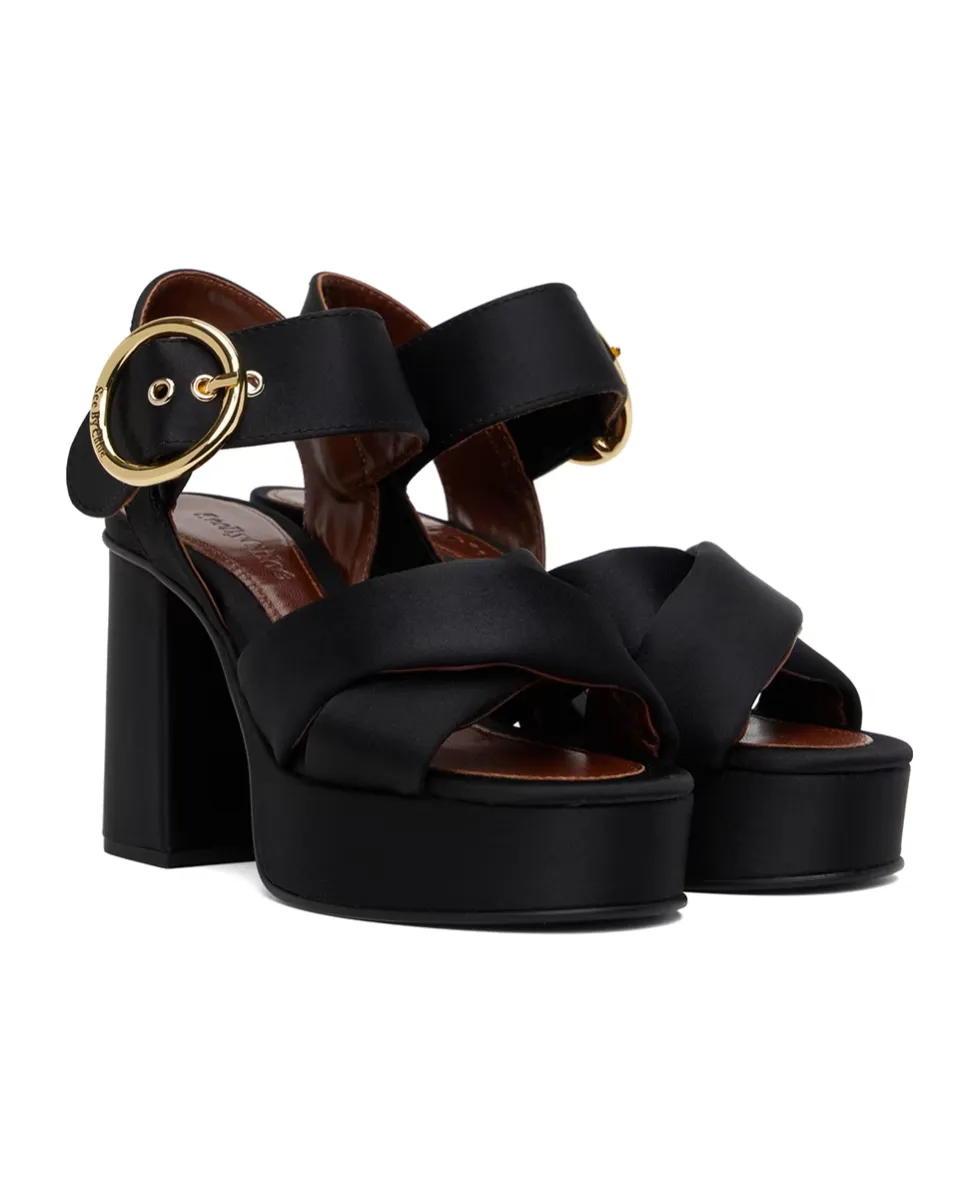 Lyna Cross-Strap High-Heeled Sandals