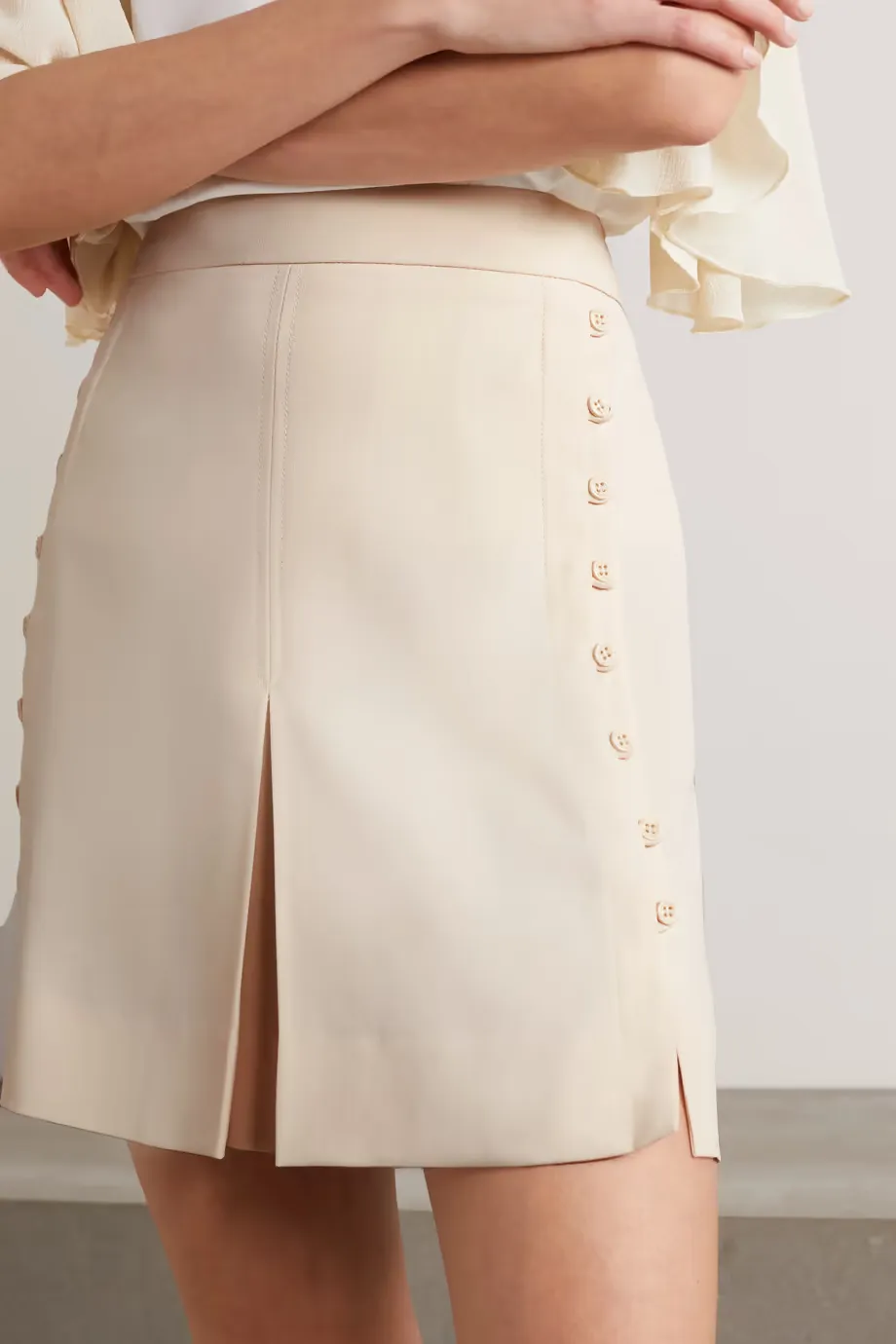 Button Detailed Mini Skirt