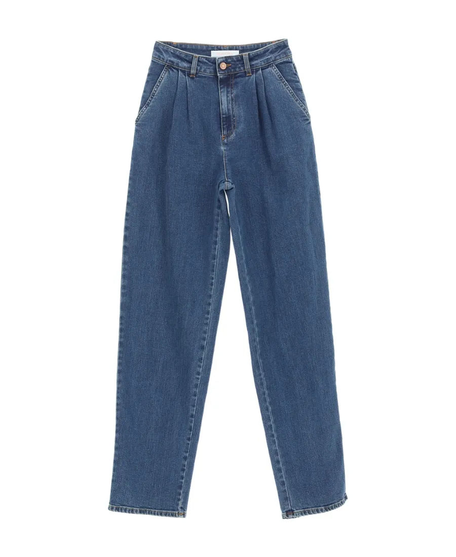 High-Waisted Straight-Leg Jeans