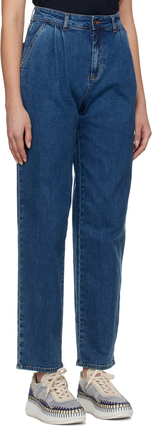 High-Waisted Straight-Leg Jeans