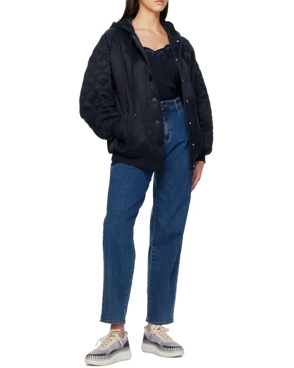 High-Waisted Straight-Leg Jeans