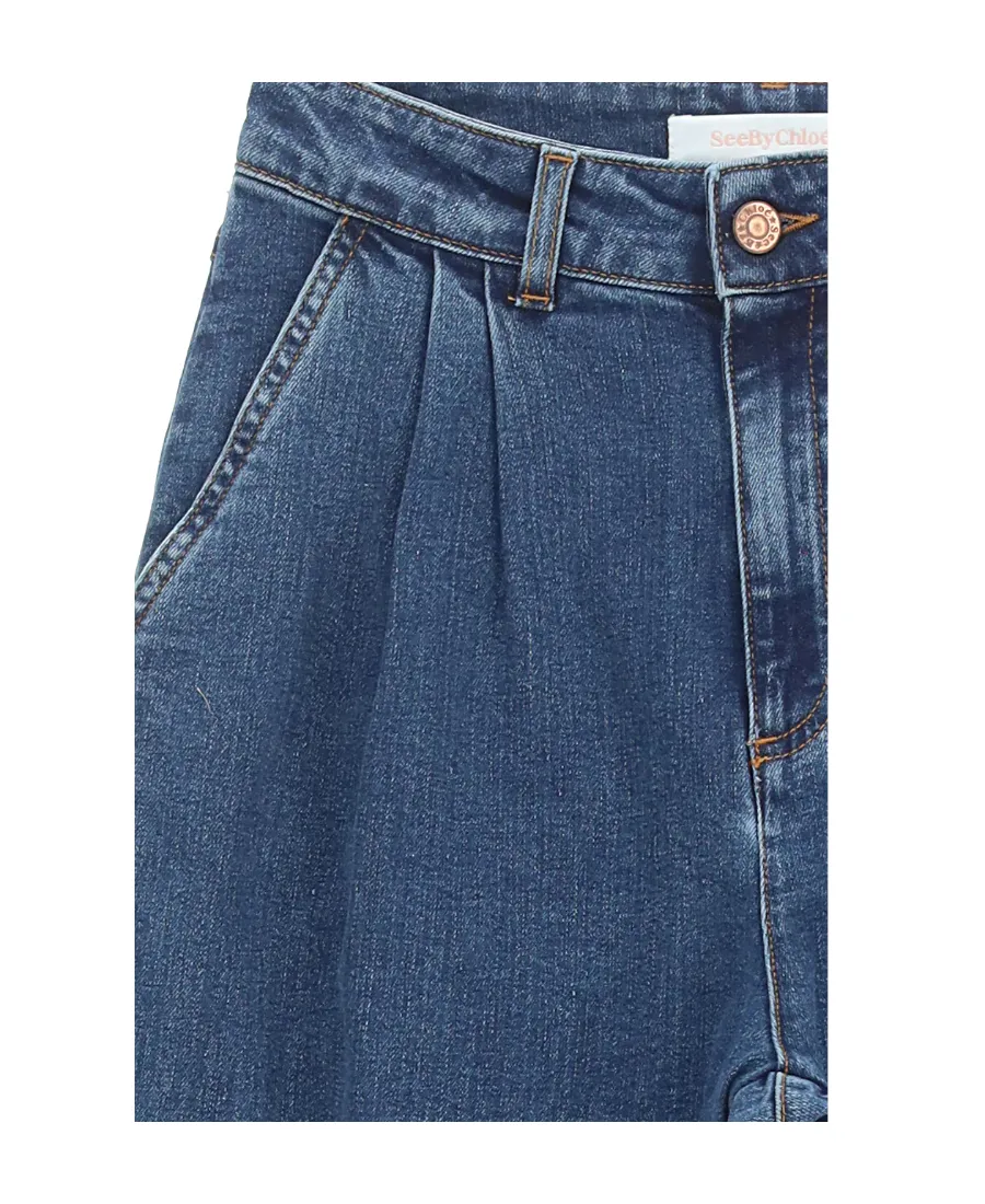 High-Waisted Straight-Leg Jeans