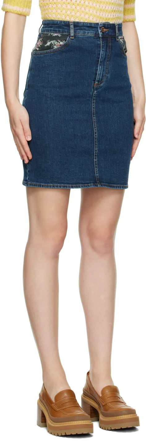 Logo Denim Skirt