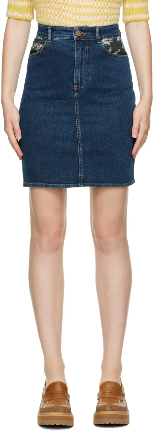 Logo Denim Skirt