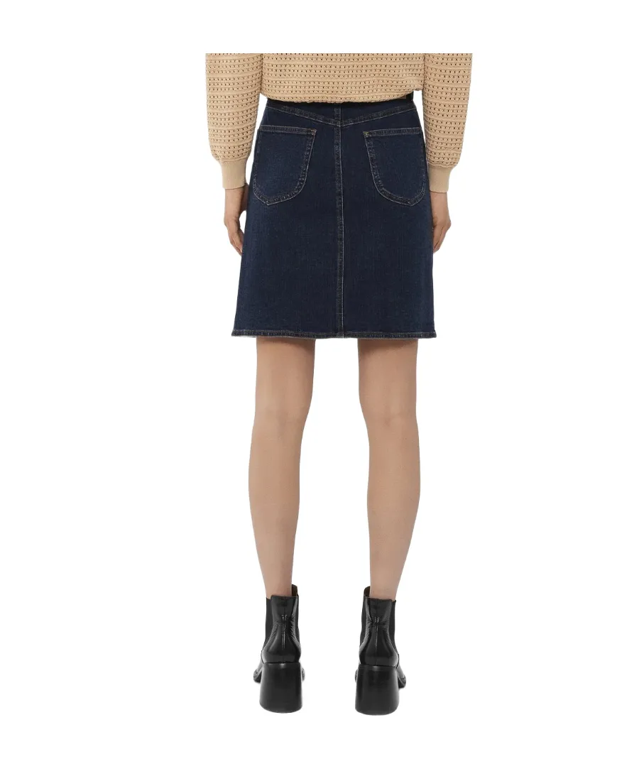 Logo Denim Skirt