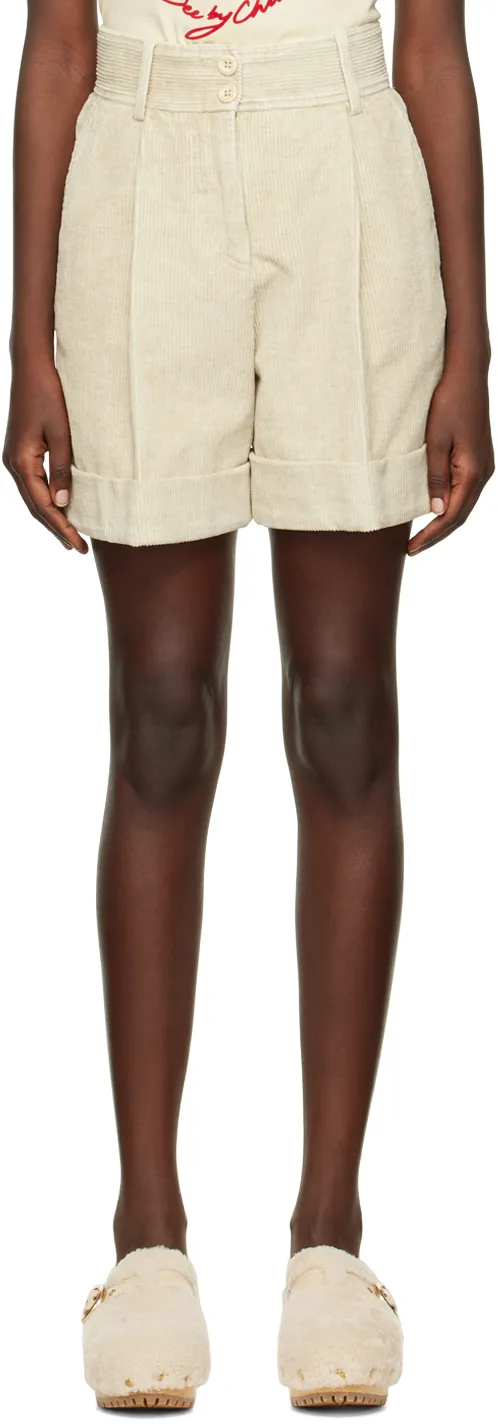 High-Waisted Corduroy Shorts