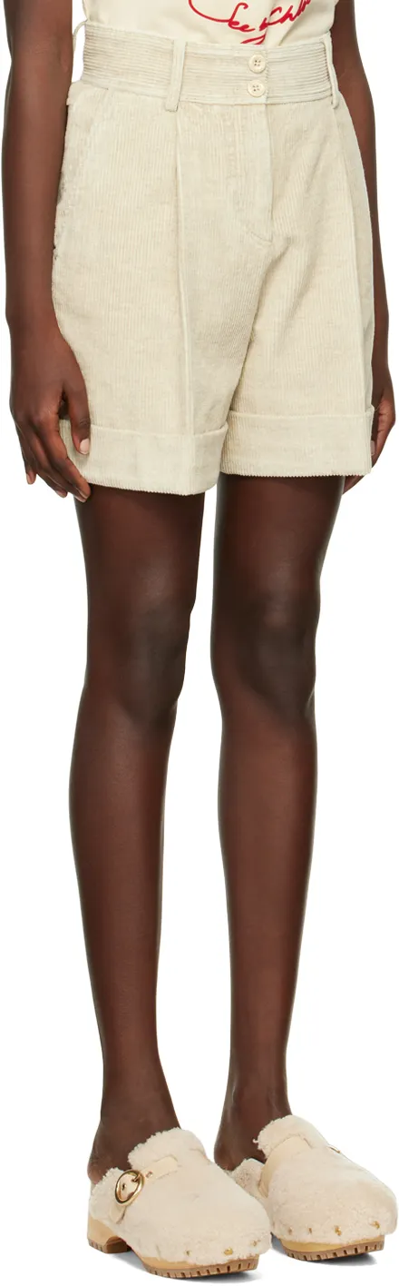 High-Waisted Corduroy Shorts