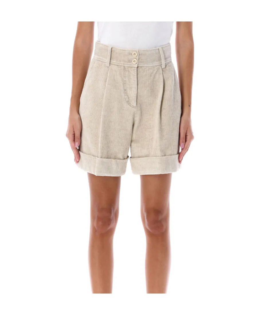 High-Waisted Corduroy Shorts