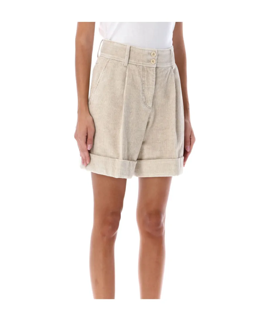 High-Waisted Corduroy Shorts