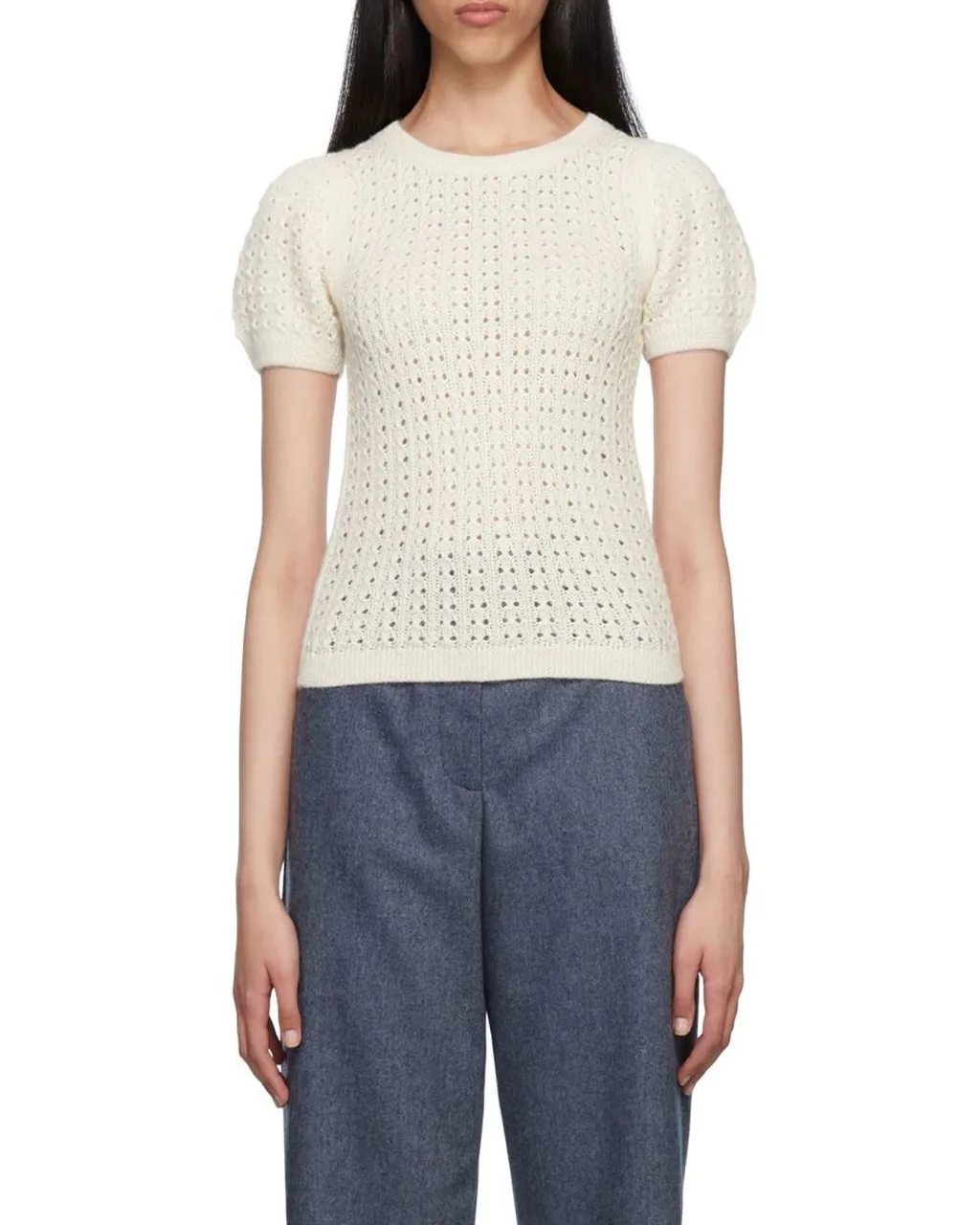 Crocheted Short-Sleeve Jumper