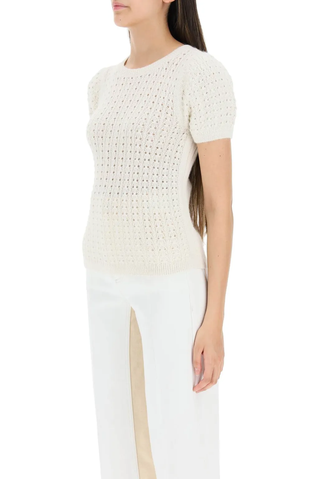 Crocheted Short-Sleeve Jumper