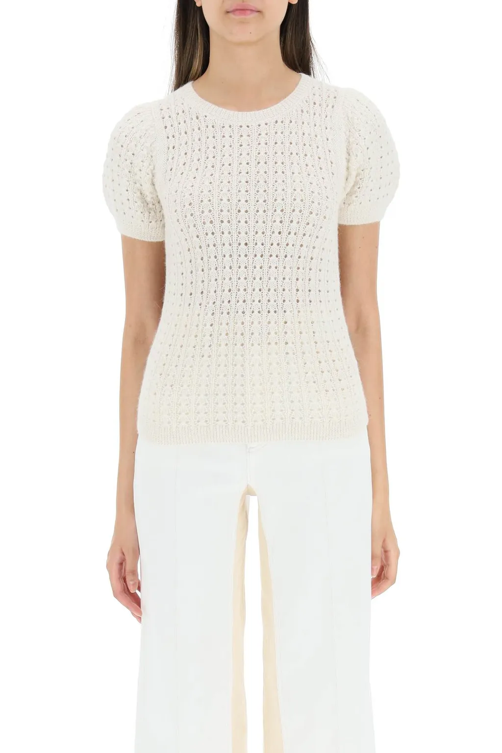 Crocheted Short-Sleeve Jumper