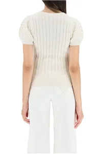 Crocheted Short-Sleeve Jumper
