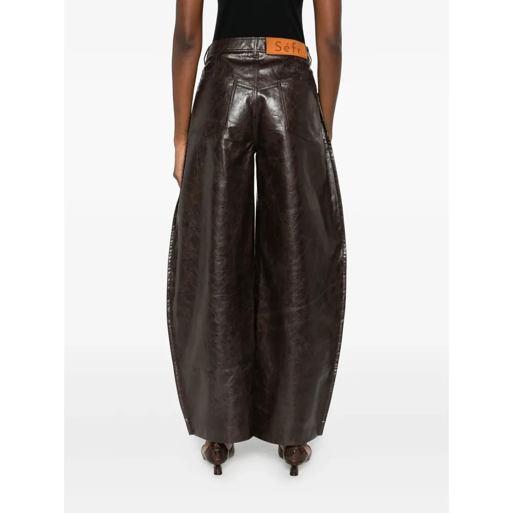 Leather Flared Trousers