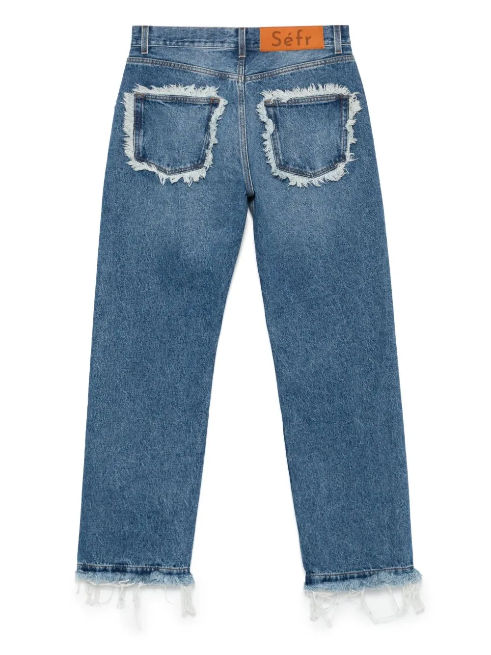 Frayed Cut Denim Jeans