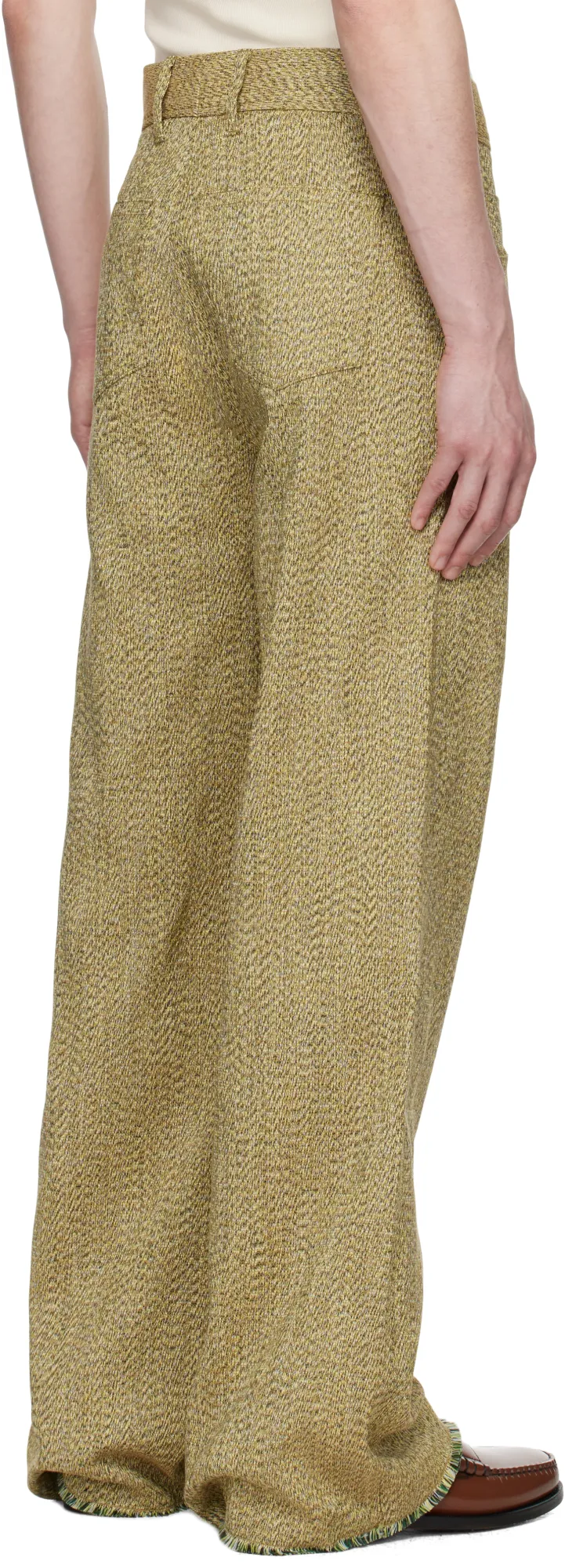 Wide-Leg Plain-Woven Polyester- And Linen-Blend Trousers