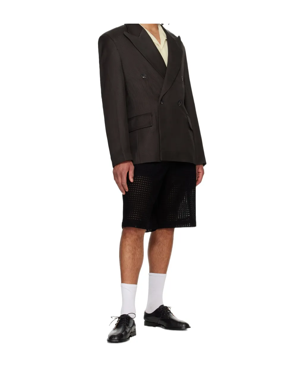 Double-Breasted Button Blazer