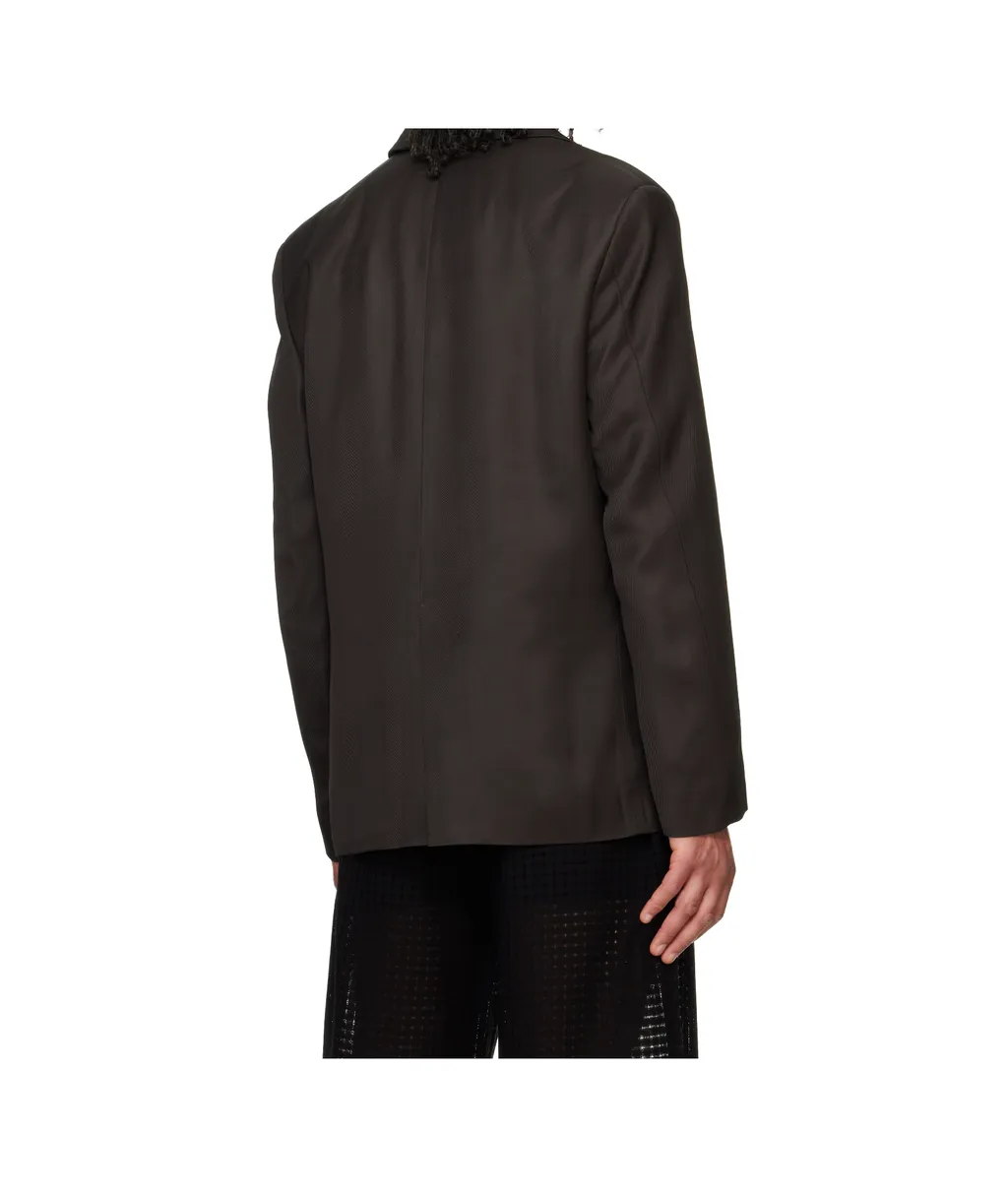 Double-Breasted Button Blazer