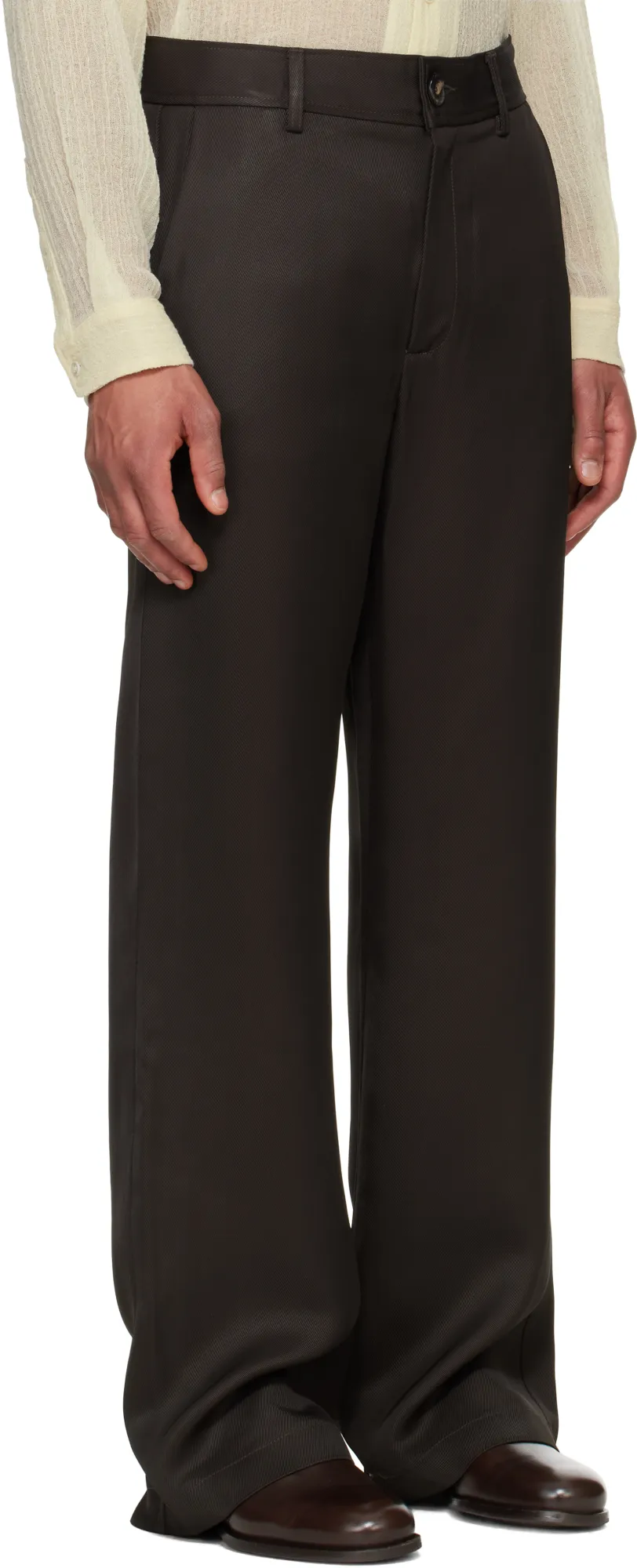 Straight-Leg Heavyweight Viscose Twill Trousers