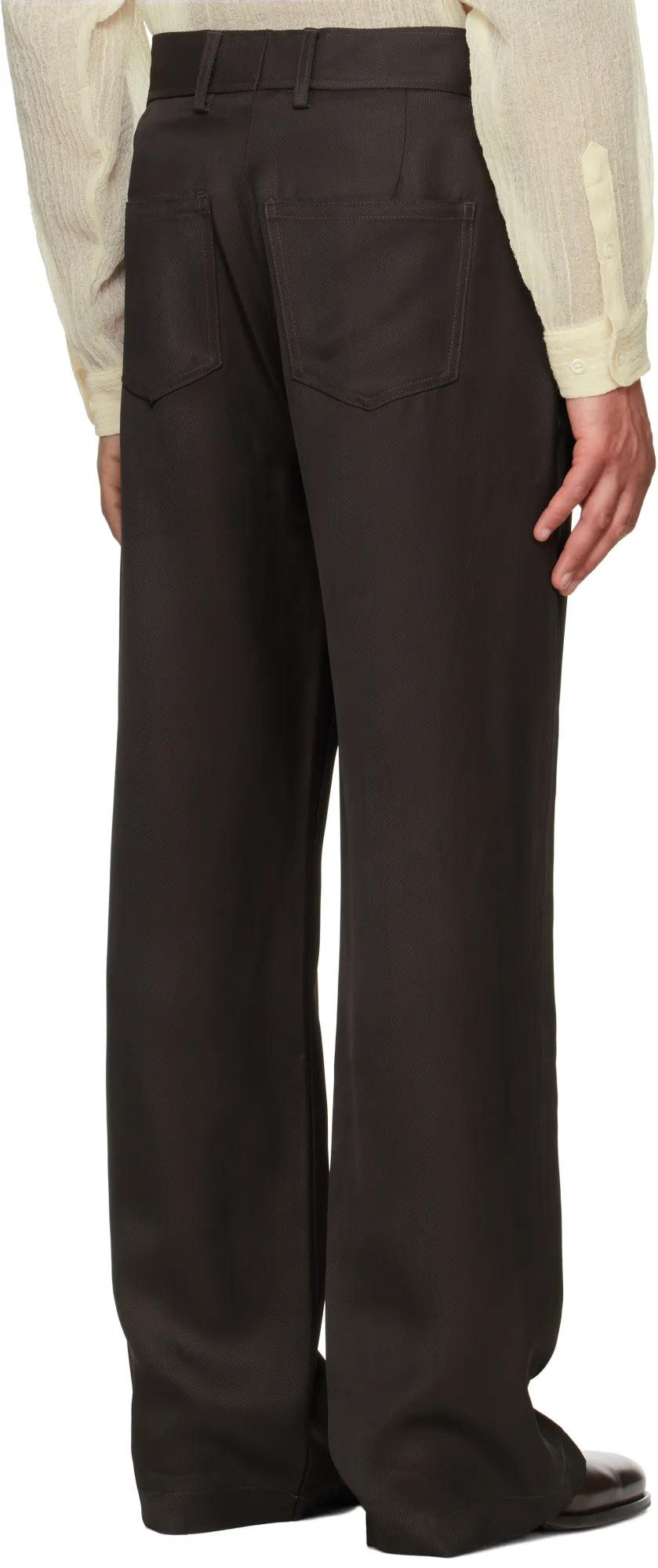 Straight-Leg Heavyweight Viscose Twill Trousers