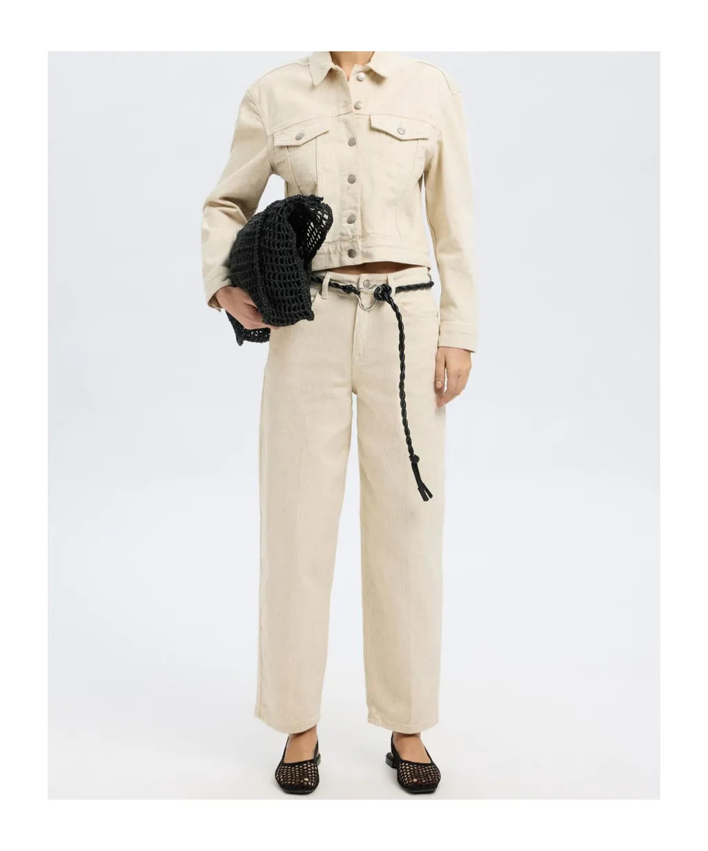 Mid-Rise Straight-Leg Denim Trousers