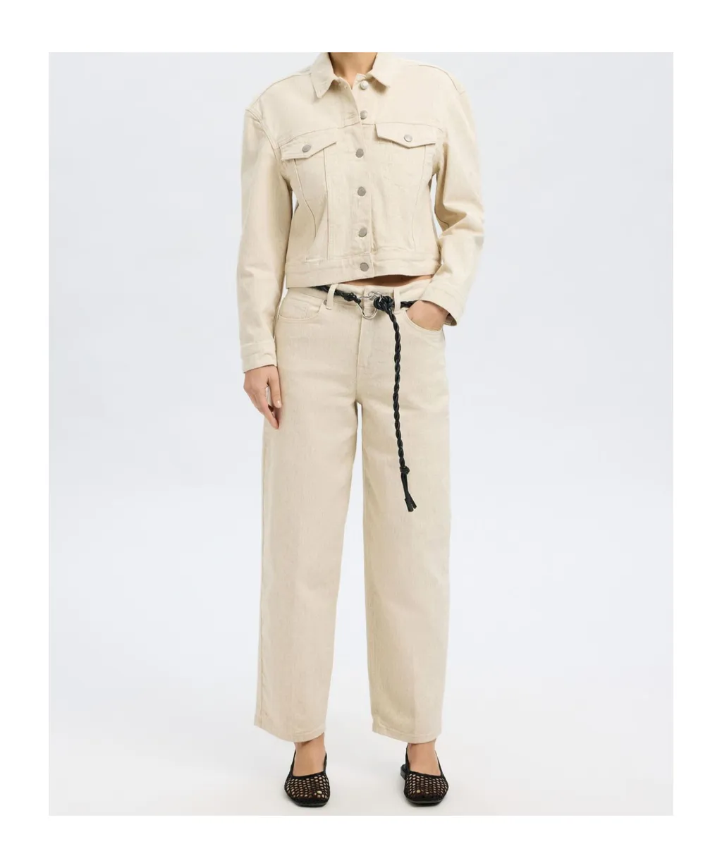Mid-Rise Straight-Leg Denim Trousers