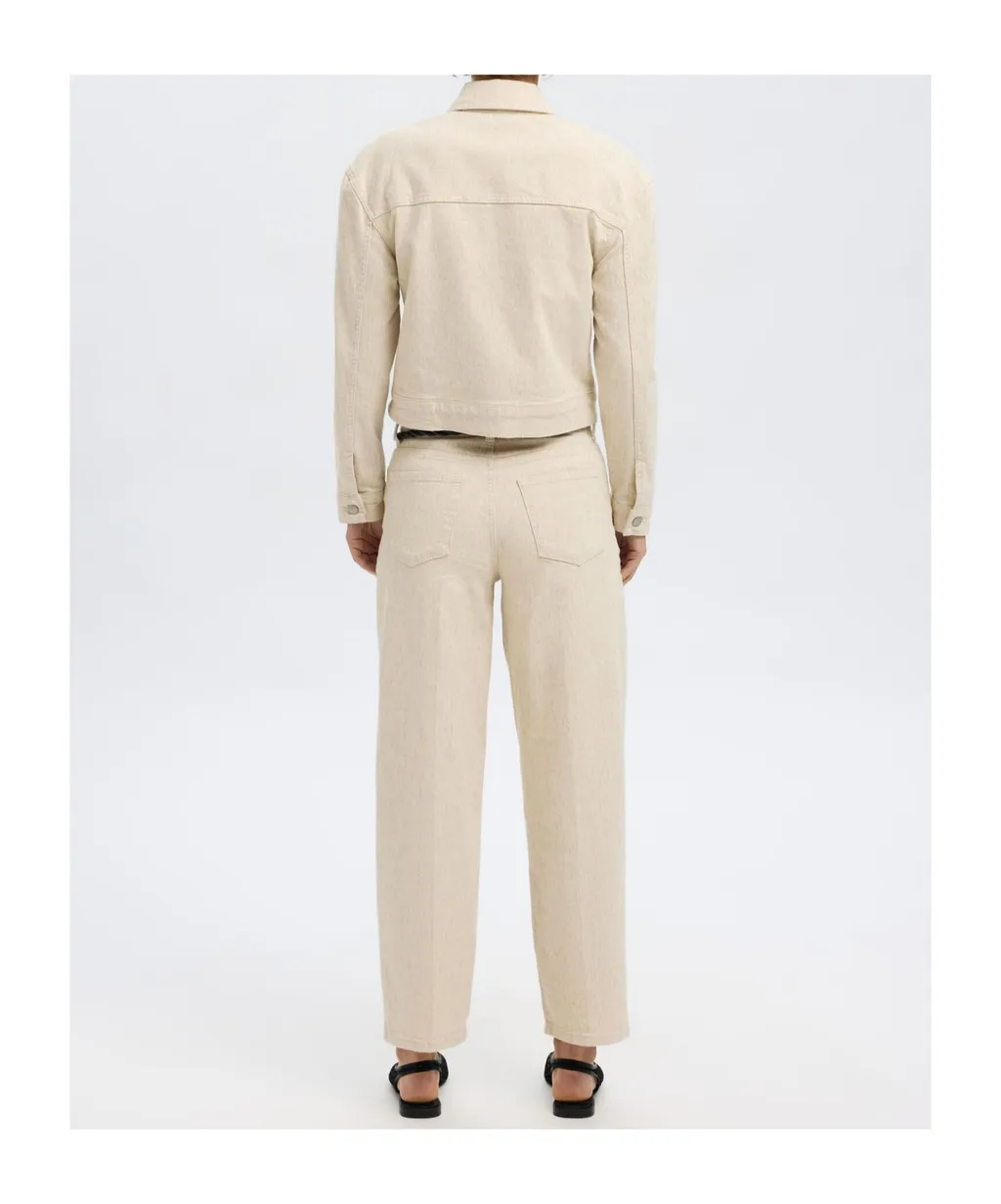 Mid-Rise Straight-Leg Denim Trousers