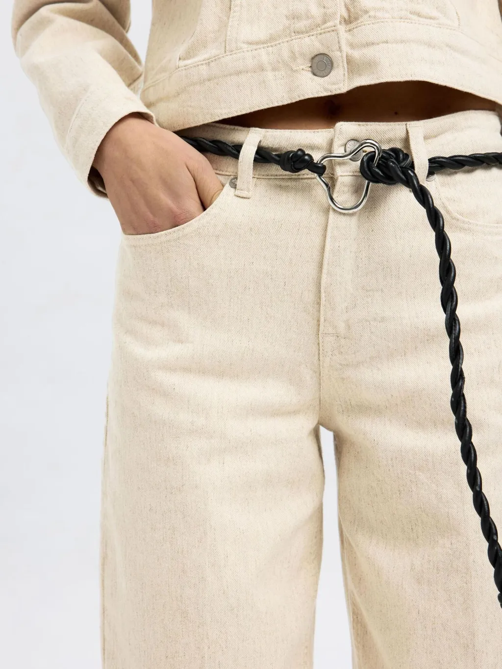 Mid-Rise Straight-Leg Denim Trousers