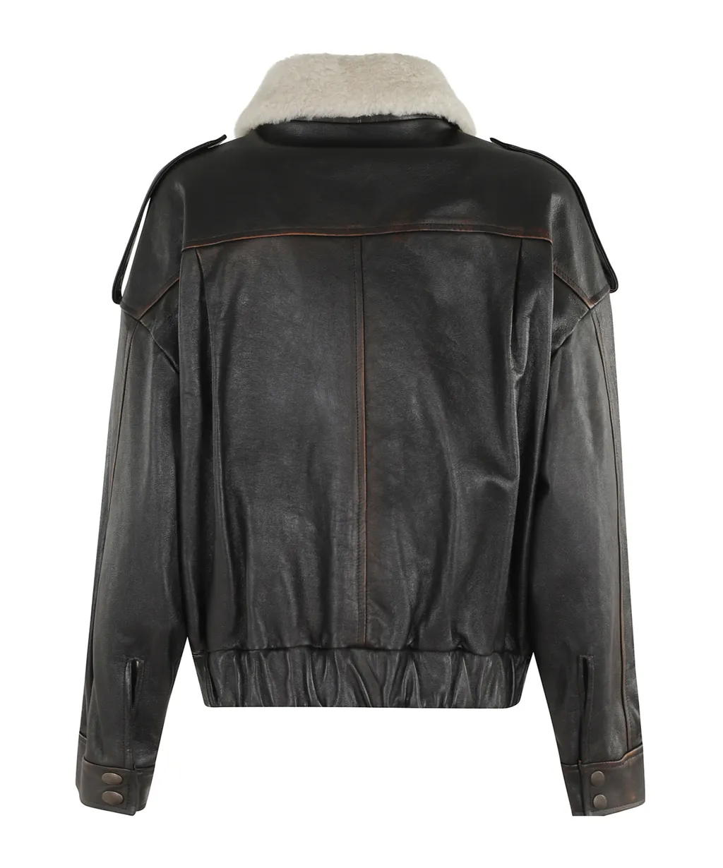 Zippered Leather Jacket