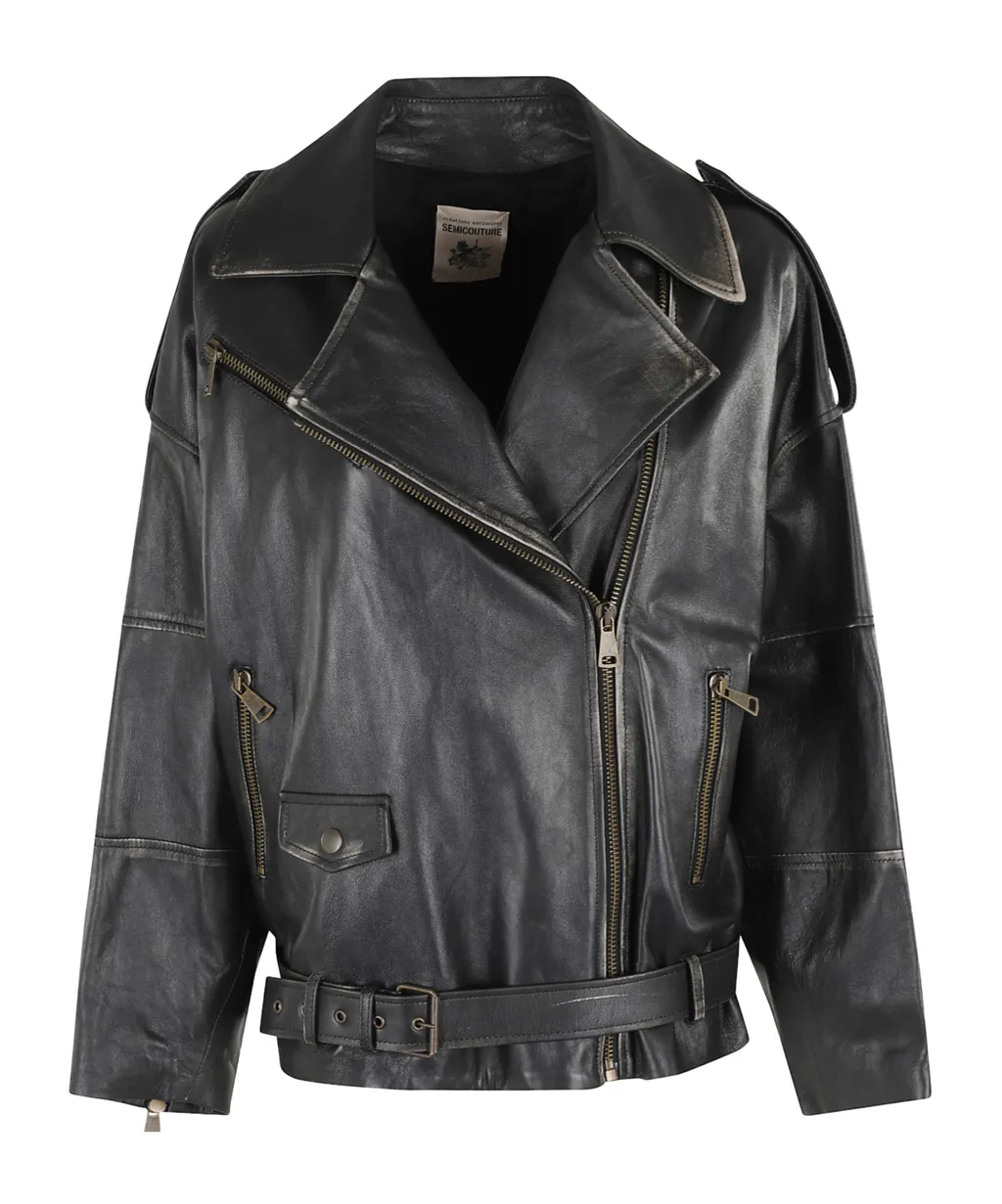 Zippered Leather Jacket