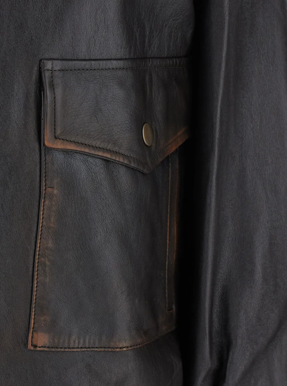 Shearling-Collar Leather Jacket