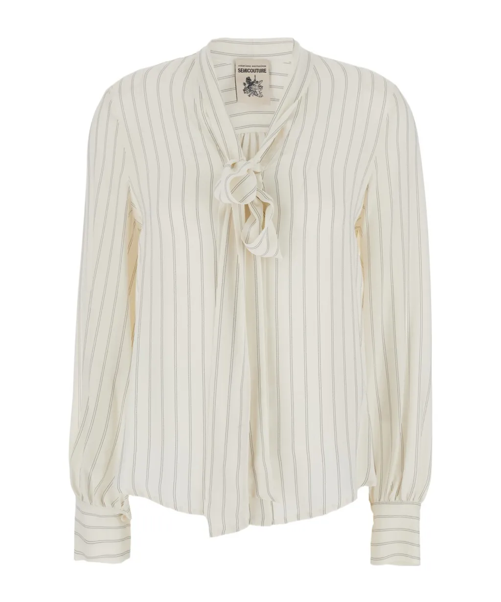 Striped Tie-Front Shirt