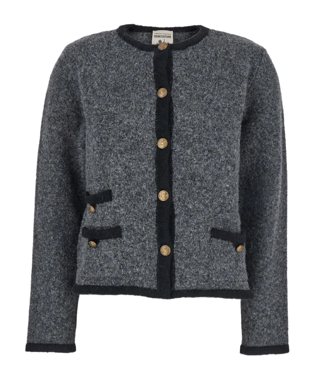 Round-Neck Long-Sleeve Knitted Sweater