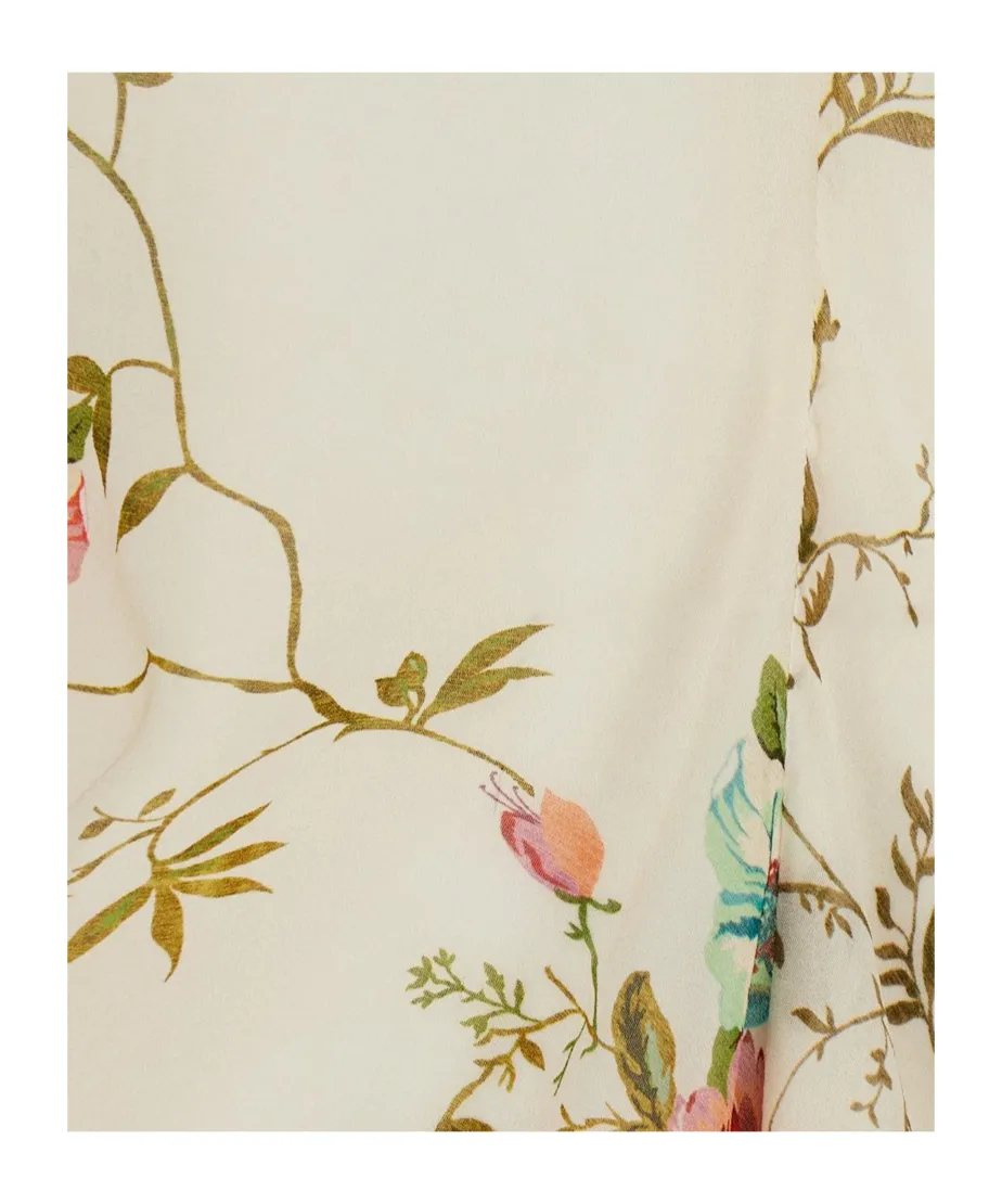 V Neck Floral Print Top