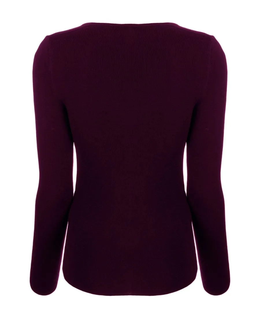 Sweetheart-Neck Virgin-Wool Top