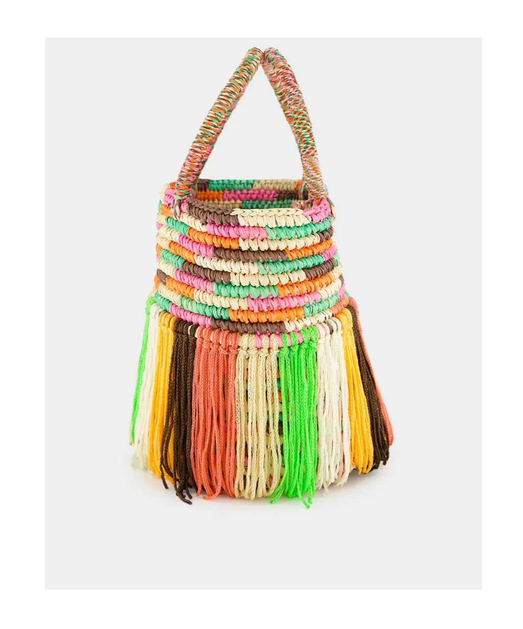 Baby Fringed Woven Tote Bag