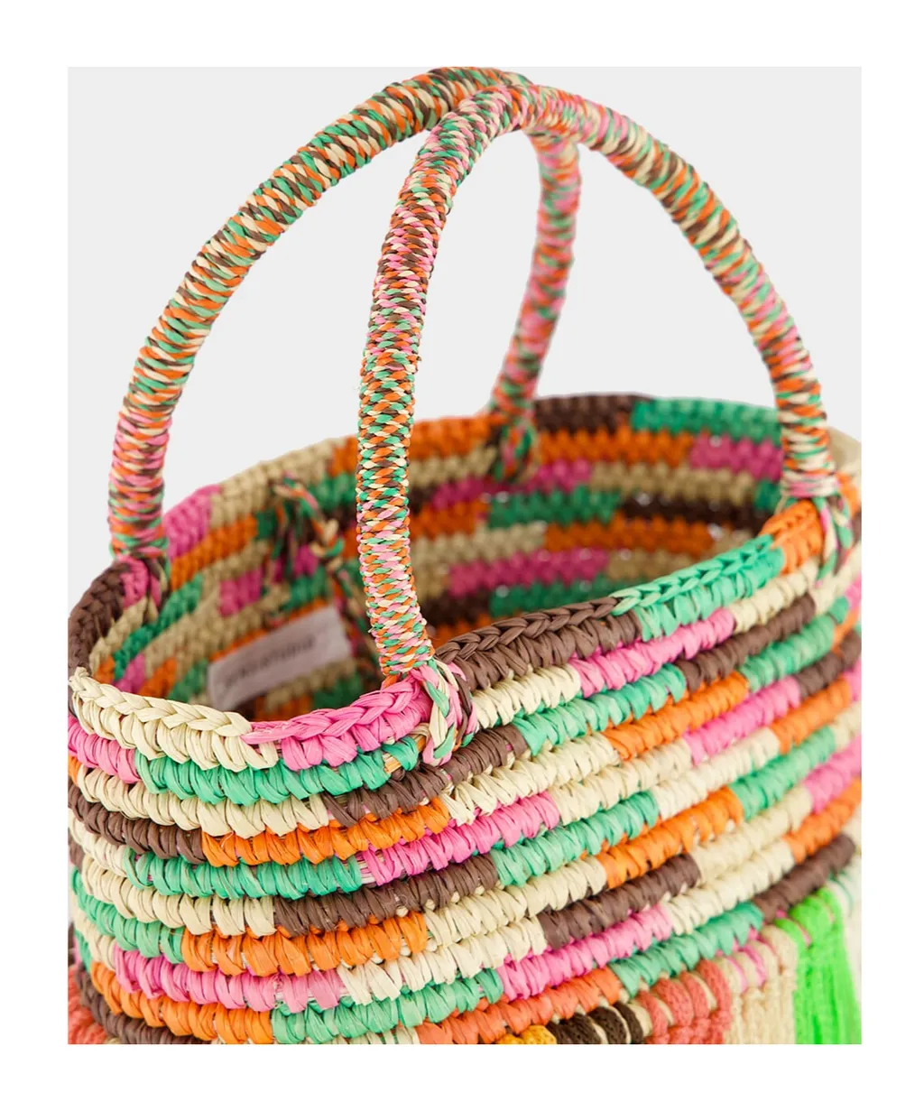 Baby Fringed Woven Tote Bag