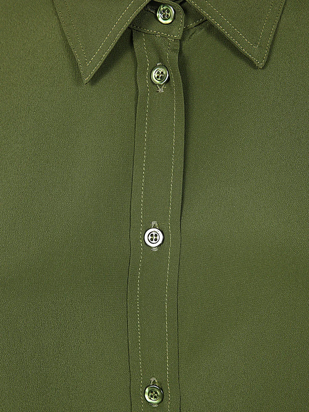 Classic-Collar Crepe Shirt