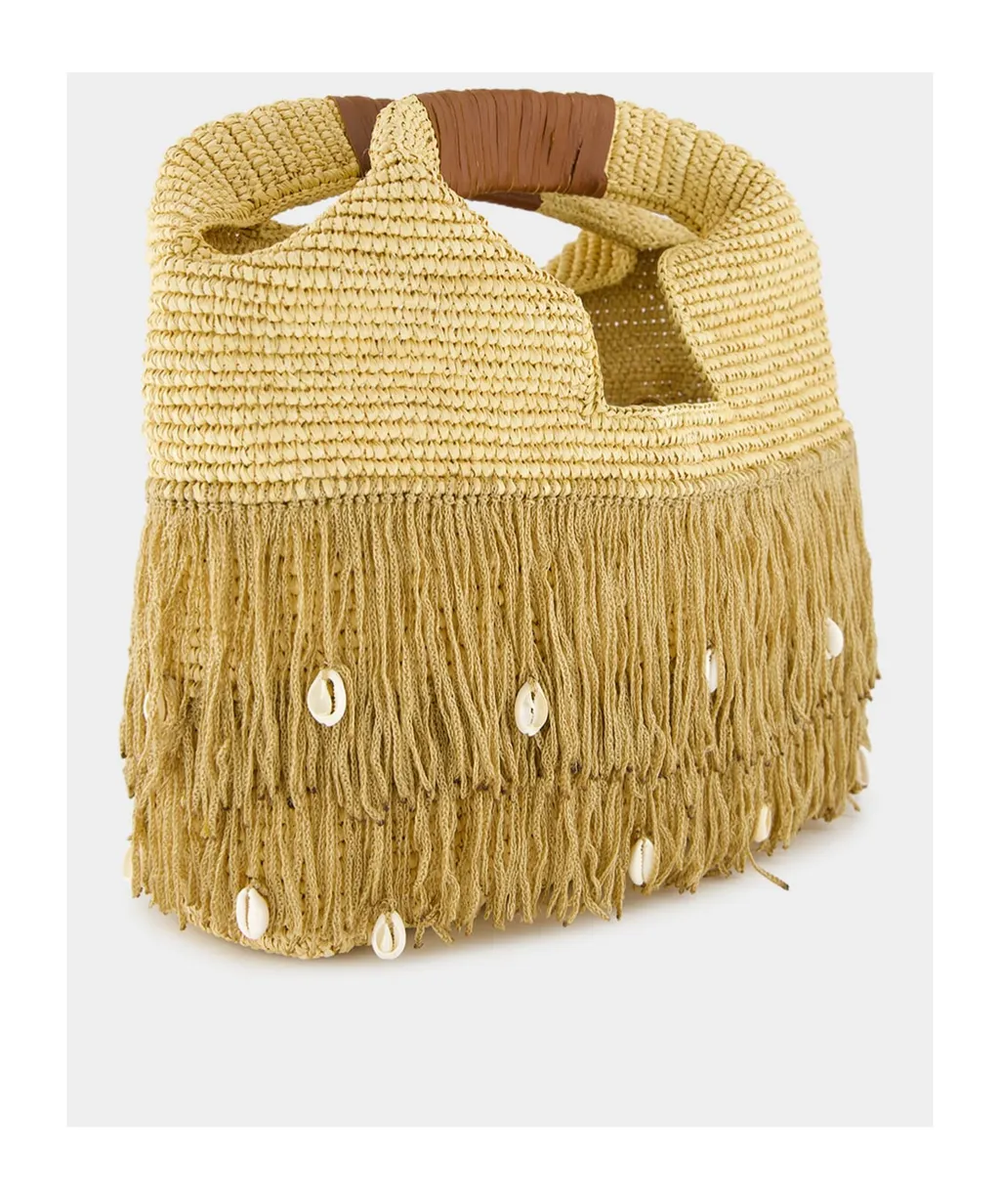 Fringed Straw Handbag