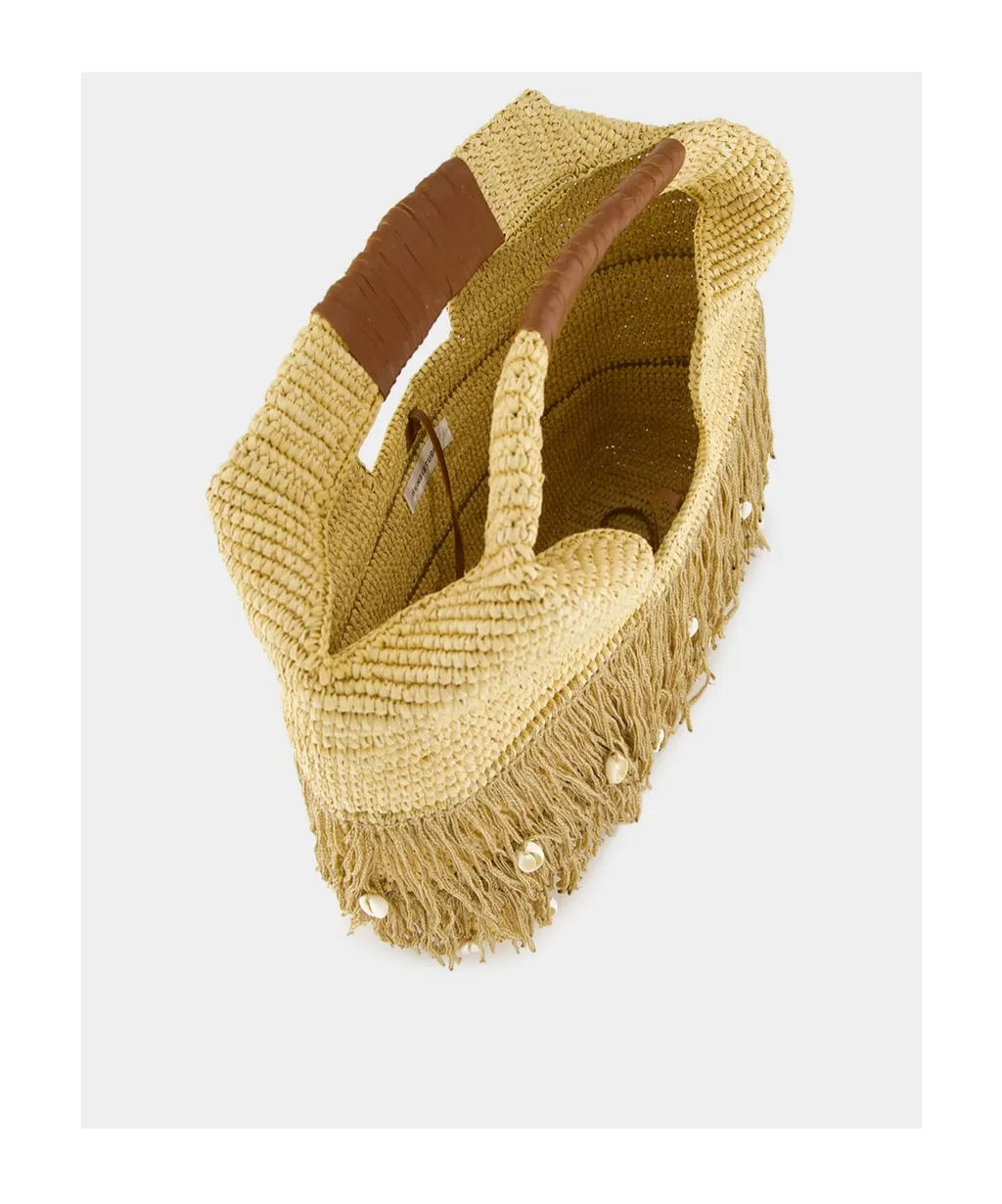 Fringed Straw Handbag