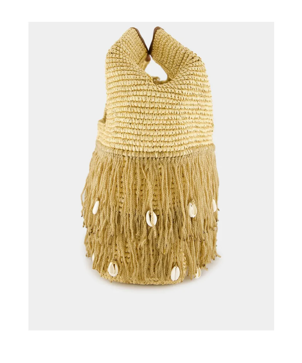 Fringed Straw Handbag