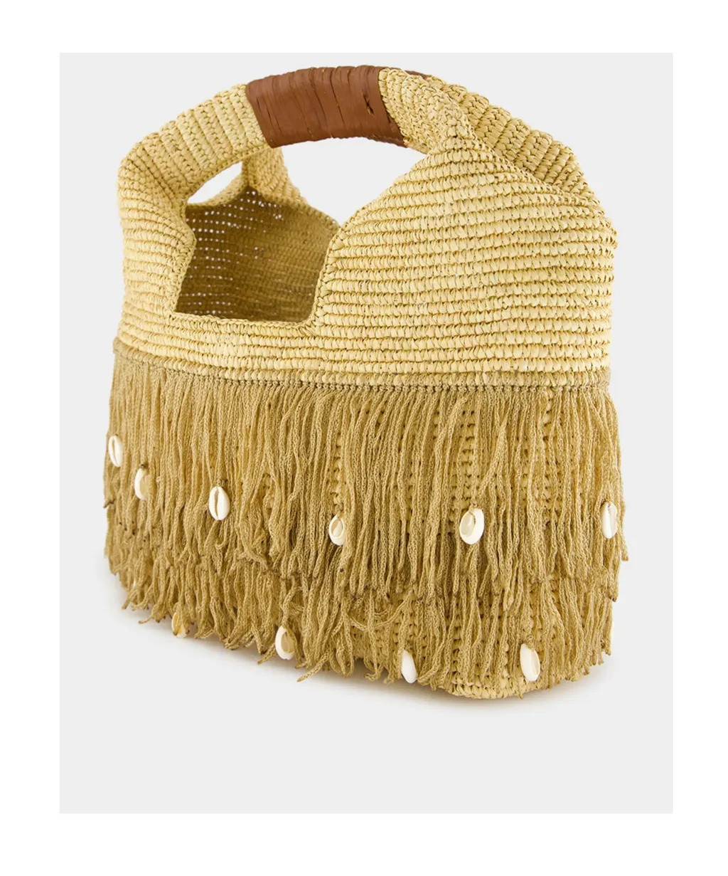 Fringed Straw Handbag