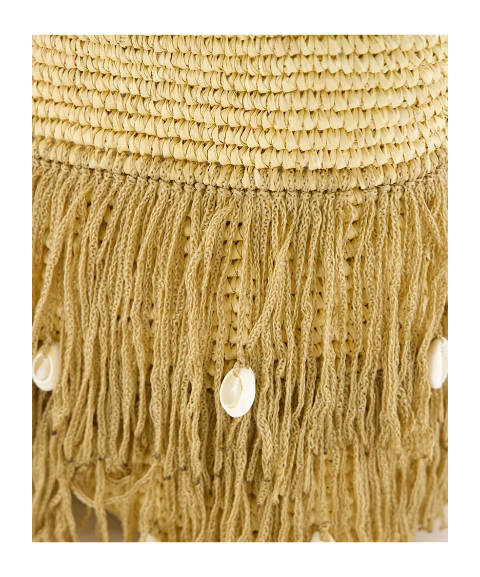 Fringed Straw Handbag