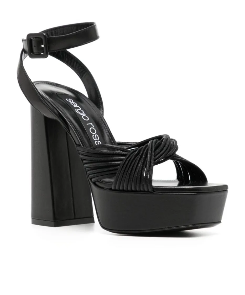 Square-Headed High-Heeled Sandals
